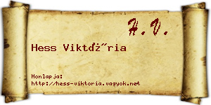 Hess Viktória névjegykártya